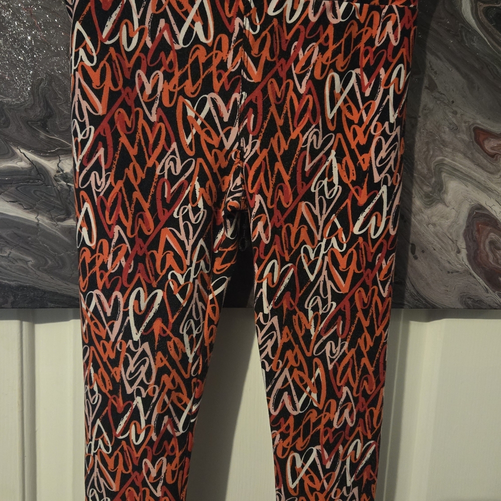Happy Valentine's Day LuLaRoe Red and Pink Heart Leggings